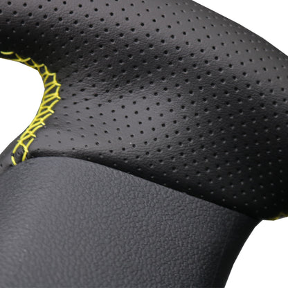 LQTENLEO Carbon Fiber Leather Suede Hand-stitched Car Steering Wheel Cover for Toyota Prius 4 2016-2022 / Prius Prime 2017-2022 / Mirai 2016-2018