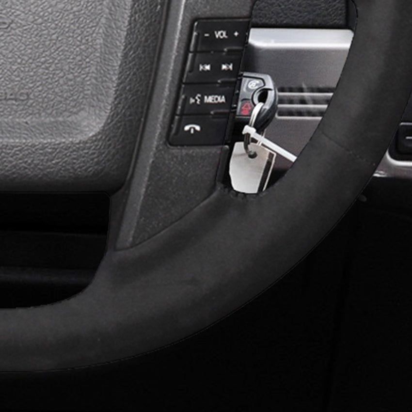 LQTENLEO Black Suede Hand-stitiched Car Steering Wheel Cover for Ford F-150 F150 Raptor - LQTENLEO Official Store