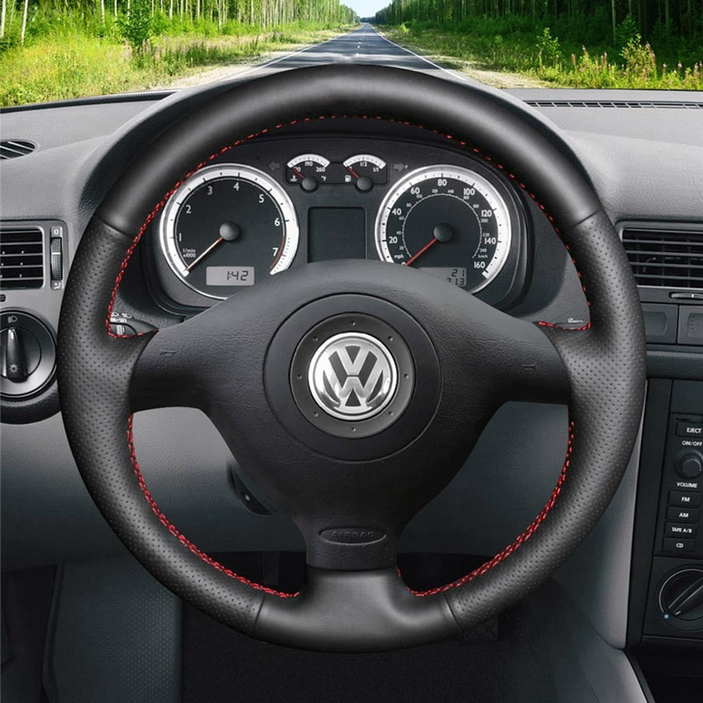 Steering Wheel Cover for Volkswagen VW Golf 4 Passat B5 Polo Bora Sharan GTI / Seat Leon MK1 / Skoda Fabia 1
