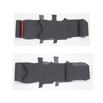 LQTENLEO Black Leather Suede Hand-stitched No-slip Car Steering Wheel Cover for Ford Ranger Raptor
