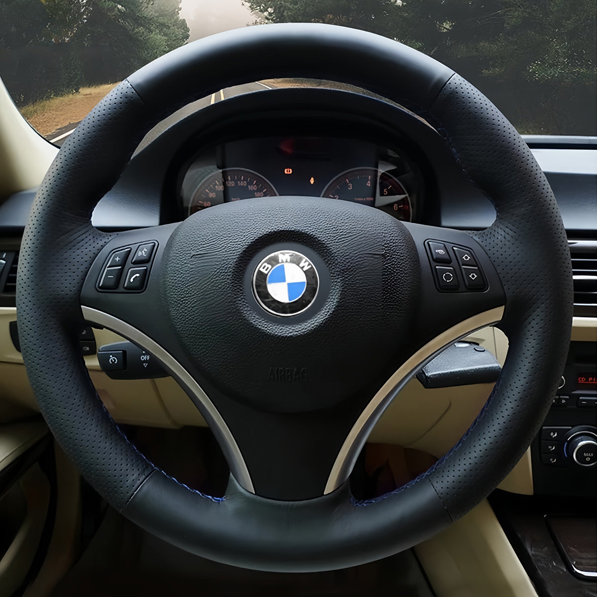 Steering Wheel Cover for BMW E81 E82 E87 E88 2008-2012 E90 E91 E92 E93 2006-2011