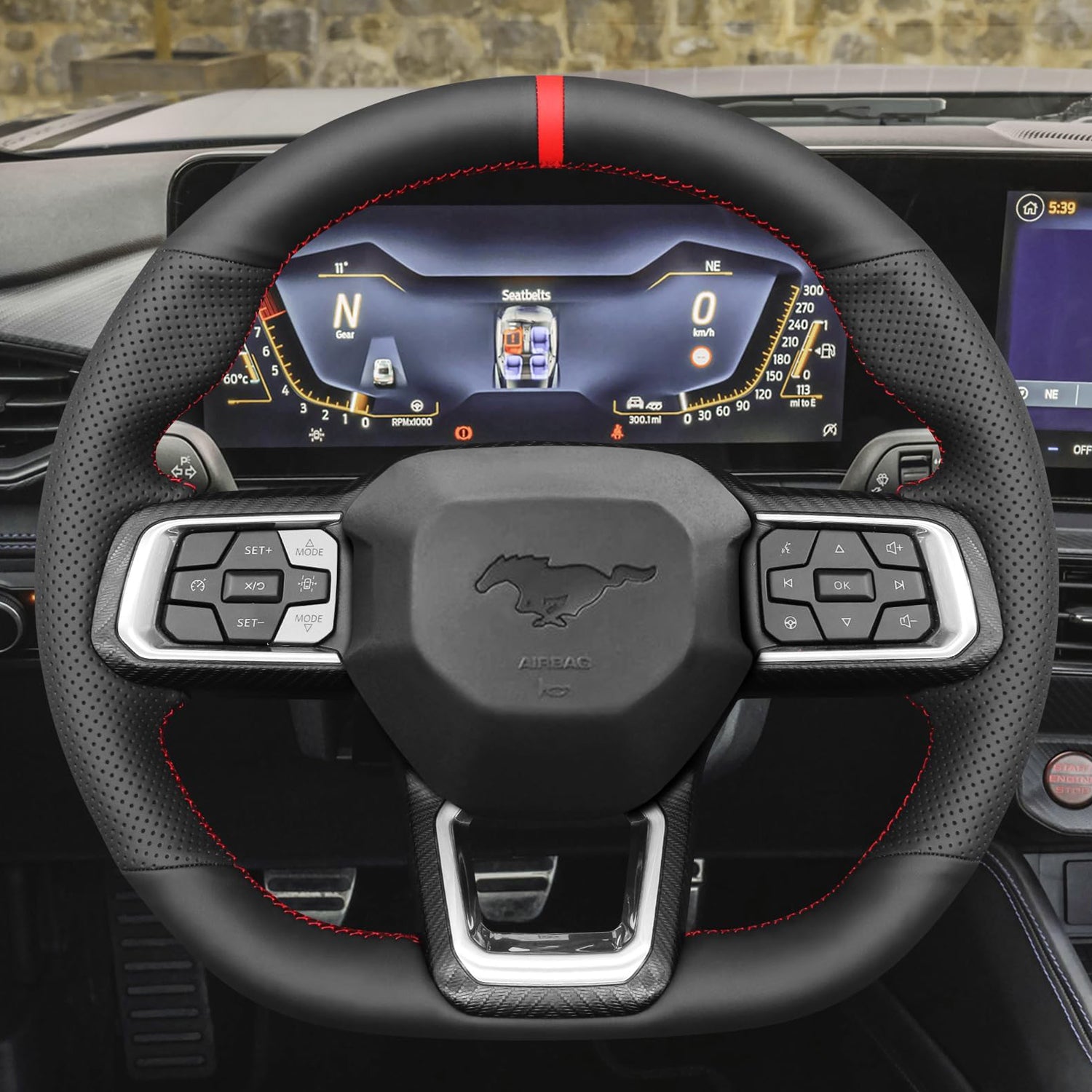 Steering Wheel Cover for Ford Mustang Ecoboost S650 Dark Horse 2024-2025