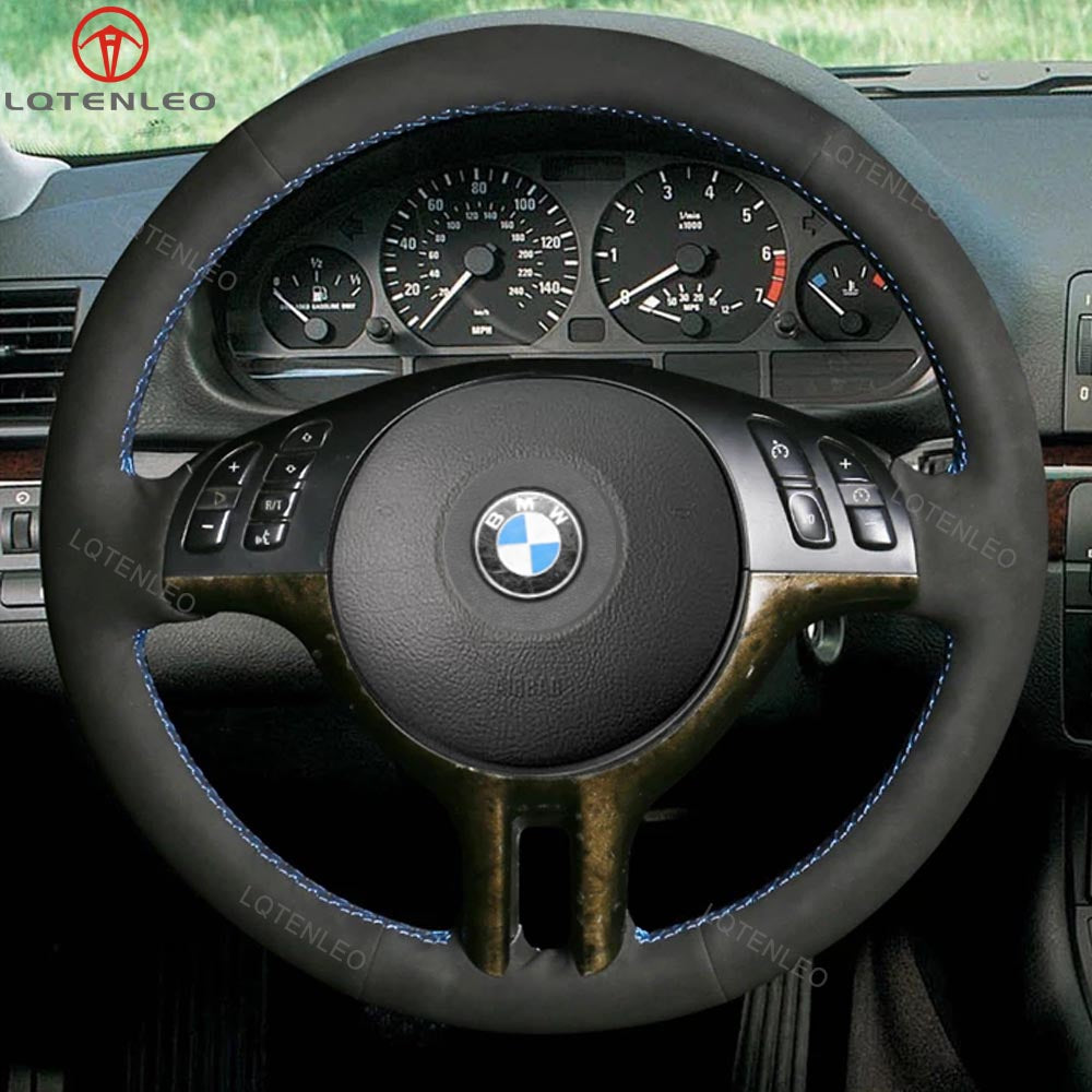 LQTENLEO Leather Suede Hand-stitched Car Steering Wheel Cover for BMW E46 318i 325i 330ci / E39 / X5 E53 / Z3 E36/7 E36/8 - LQTENLEO Official Store