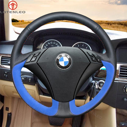 LQTENLEO Alcantara Leather Suede Hand-stitched Car Steering Wheel Cover for BMW 5 Series E60 E61 2003-2010 - LQTENLEO Official Store