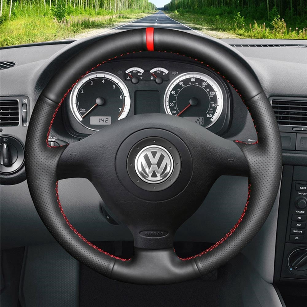 Steering Wheel Cover for Volkswagen VW Golf 4 Passat B5 Polo Bora Sharan GTI / Seat Leon MK1 / Skoda Fabia 1