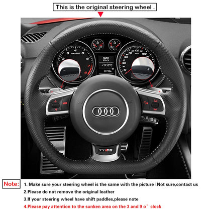 LQTENLEO Leather Suede Hand-stitched Car Steering Wheel Cover for Audi TT RS (8J) / RS 3 (8P) Sportback / RS 6 (C6) Avant / R8 (42) - LQTENLEO Official Store