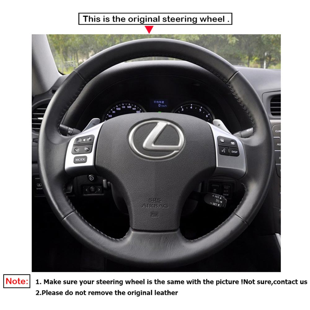 LQTENLEO Carbon Fiber Leather Suede Hand-stitiched Car Steering Wheel Cover for Lexus IS 250 250C 350 350C IS F Sport 2006-2013