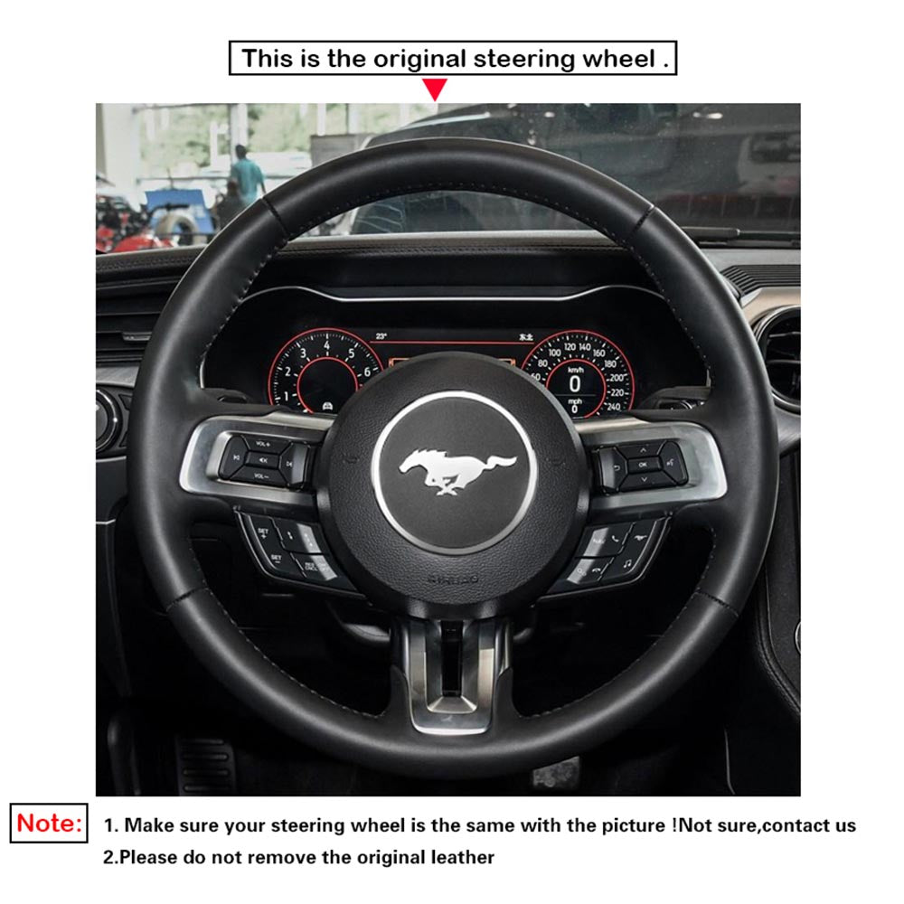 LQTENLEO Alcantara Leather Suede Hand-stitched Car Steering Wheel Cover for Ford Mustang 2015-2024 - LQTENLEO Official Store