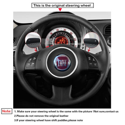 LQTENLEO Leather Suede Hand-stitiched Car Steering Wheel Cover for Fiat 500 2007-2015 / Fiat 500e 2014-2018 / Fiat 500C 2014-2017 - LQTENLEO Official Store