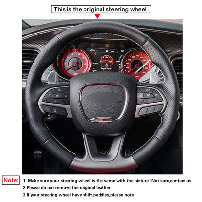 LQTENLEO Carbon Fiber Leather Suede Hand-stitched Car Steering Wheel Cover for Dodge (SRT) Challenger Dodge Charger Durango - LQTENLEO Official Store