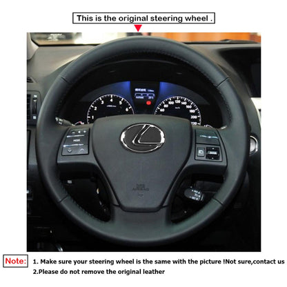 LQTENLEO Leather Suede Hand-stitched Car Steering Wheel Cover for Lexus RX350 2009/for Lexus RX270 2011