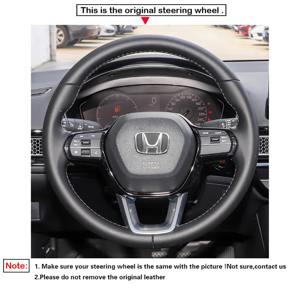 LQTENLEO Leather Suede Hand-stitched Car Steering Wheel Cover for Honda Civic 11 XI 2021-2022 - LQTENLEO Official Store