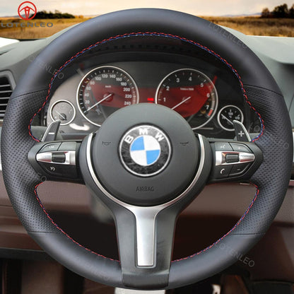 LQTENLEO Alcantara Hand-stitched Car Steering Wheel Cover for BMW M Sport F30 F31 F34 F10 F11 F07 / F12 F13 F06 X3 F25 X4 F26 X5 F15 F16 F45 F46 F22 F23 - LQTENLEO Official Store