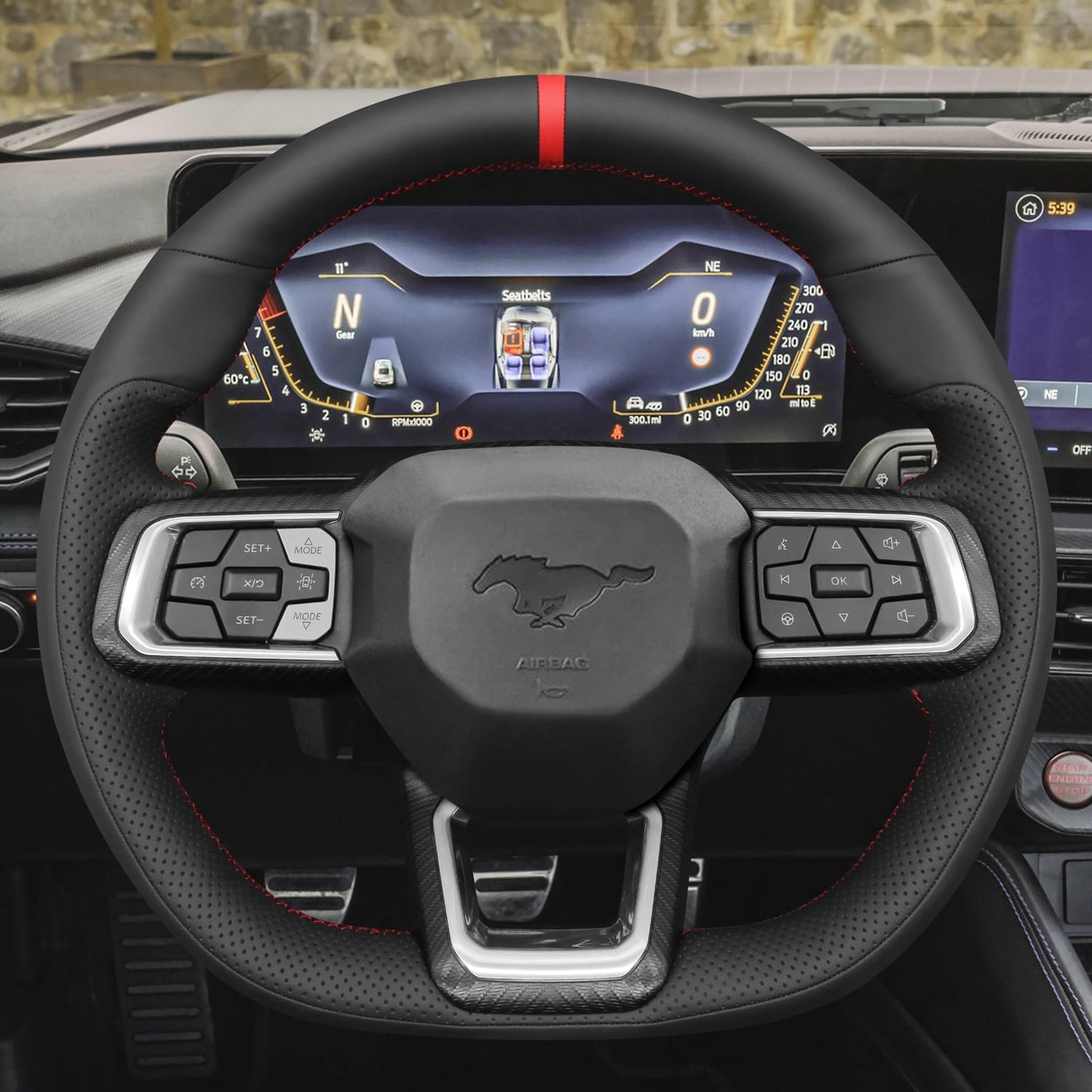 Steering Wheel Cover for Ford Mustang Ecoboost S650 Dark Horse 2024-2025