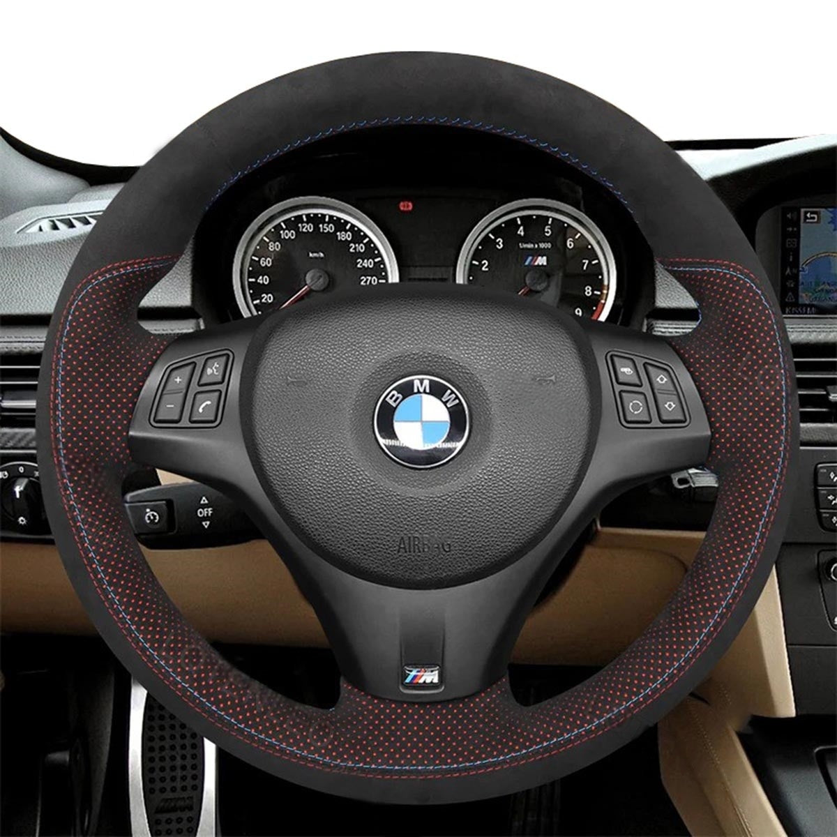 Steering Wheel Cover for BMW M Sport X1 M3 E81 E82 E84 E87 E88 E90 E91 E92 E93