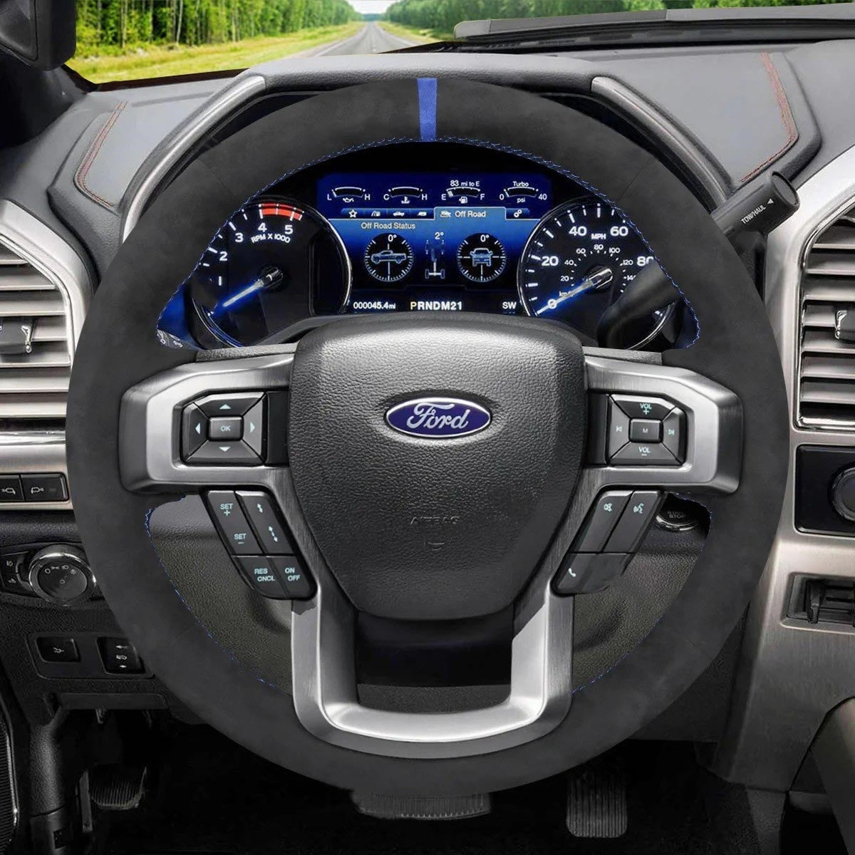 Steering Wheel Cover for Ford F-150 F150 F-250 F250 F-350 F350 F-450 F450 Expedition 2015-2023