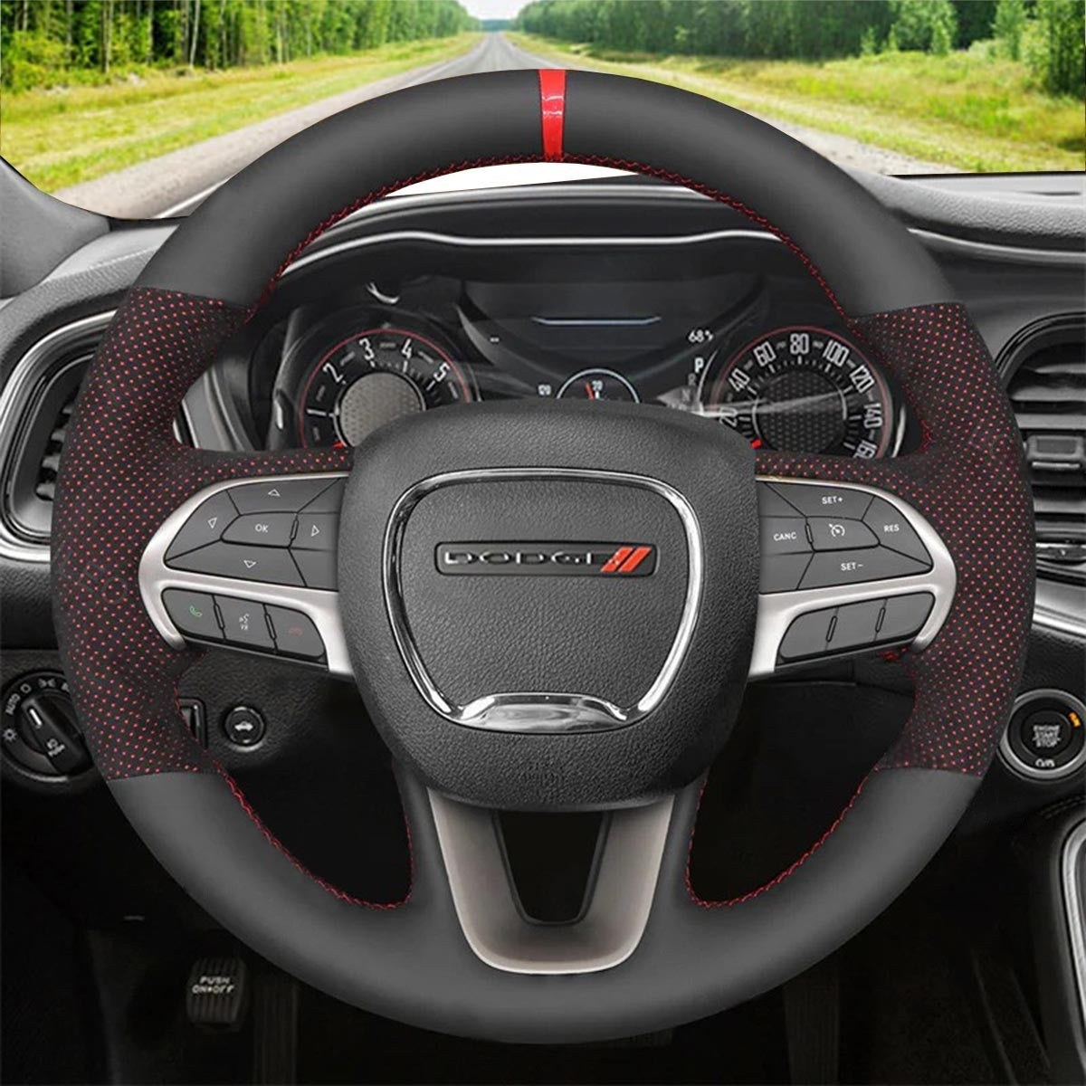 Steering Wheel Cover for Dodge Challenger Charger Durango 2015-2023