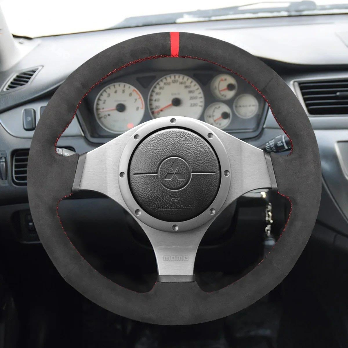 Steering Wheel Cover for Mitsubishi Lancer Evolution EVO 9 IX 8 VIII 7 VII 2001-2007
