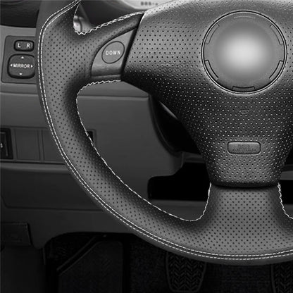 LQTENLEO Black Genuine Leather Suede Hand-stitched Car Steering Wheel Cover for Toyota RAV4 Celica MR2 MR-S Supra Caldina