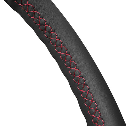 LQTENLEO Black Carbon Fiber Leather Suede Hand-stitched Car Steering Wheel Cover for Ford F-150 F150 Raptor