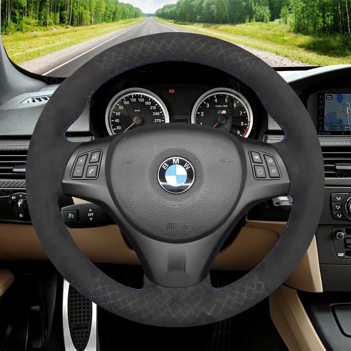Steering Wheel Cover for BMW M Sport X1 M3 E81 E82 E84 E87 E88 E90 E91 E92 E93