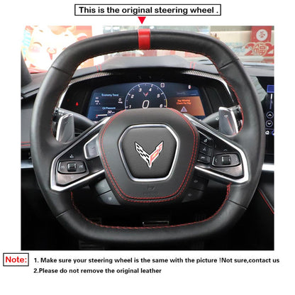 LQTENLEO Leather Suede Hand-stitched Car Steering Wheel Cover for Chevrolet Corvette (C8) 2020-2023 - LQTENLEO Official Store