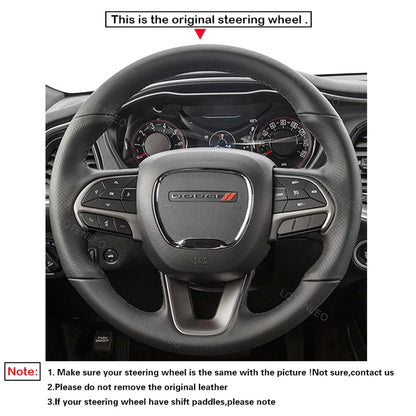 LQTENLEO Carbon Fiber Leather Suede Hand-stitched Car Steering Wheel Cover for Dodge Challenger Charger 2015-2021/ Dodge Durango 2018-2021 - LQTENLEO Official Store