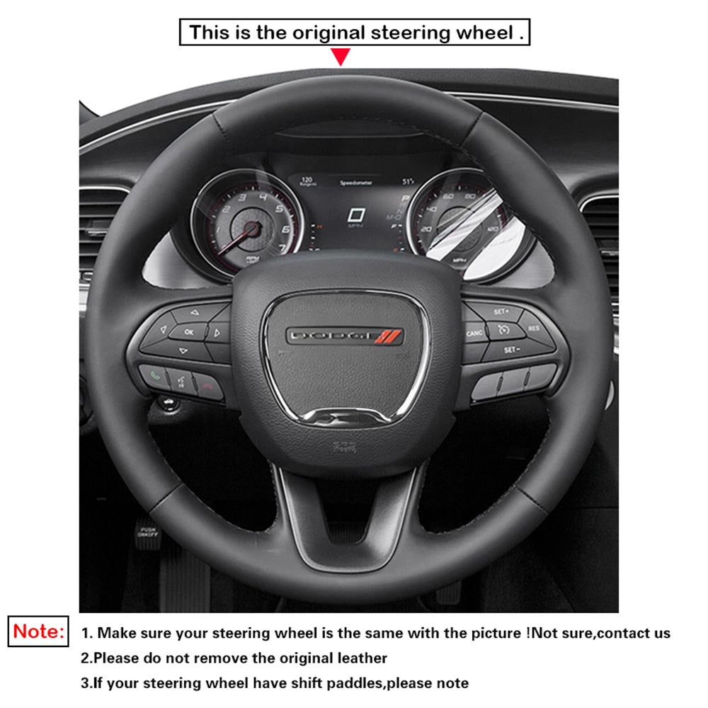 LQTENLEO Carbon Fiber Leather Suede Hand-stitched Car Steering Wheel Cover for Dodge Challenger 2015-2021 / Dodge Charger 2015-2021/ Dodge Durango 2018-2021 - LQTENLEO Official Store