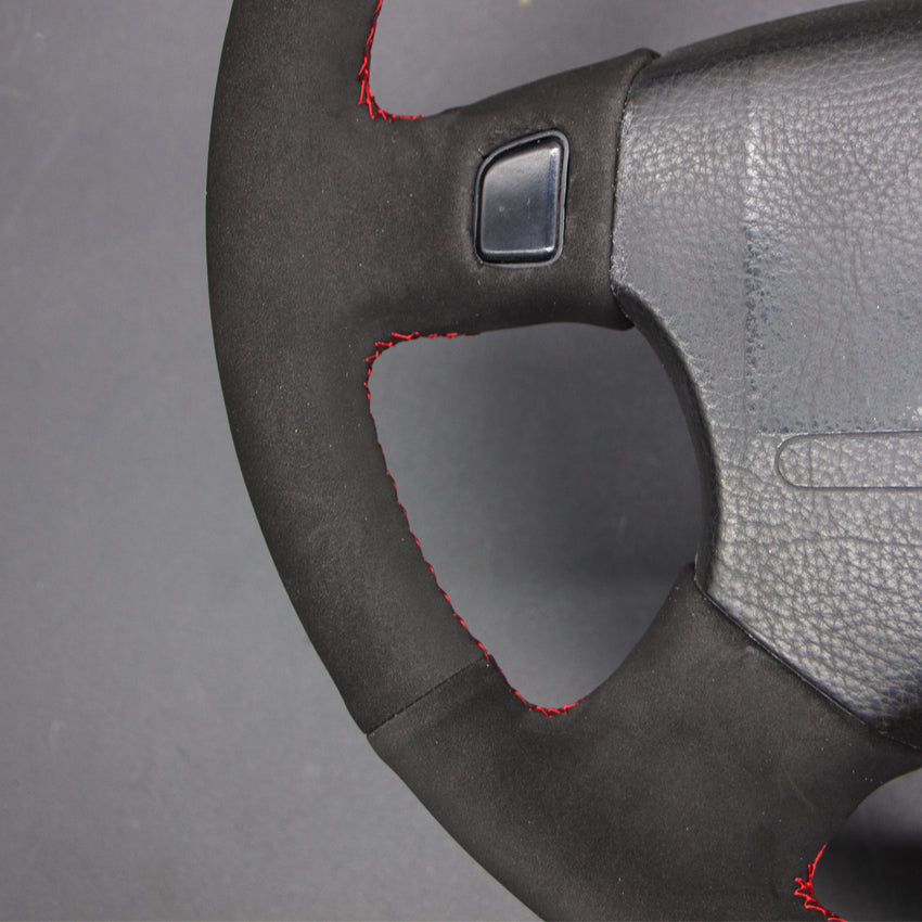 LQTENLEO Black Leather Suede Hand-stitched Car Steering Wheel Cover Honda Accord 1994-1997 / Odyssey 1995-1997 / Prelude 1994-1996
